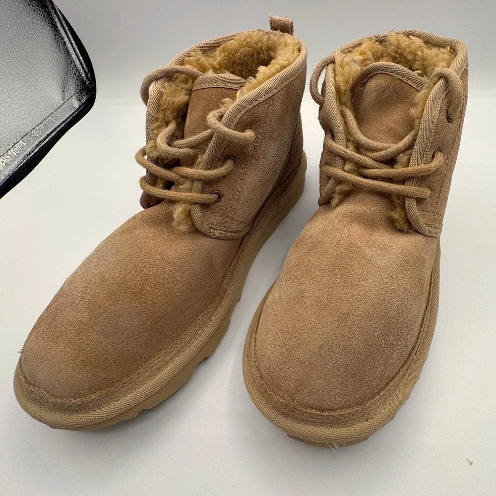 UGG Neumel Chestnut Suede‎ Lace Up Chukka Boots 1017320K Kids 5 Womens 7